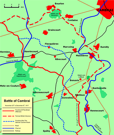 Battle of Cambrai map