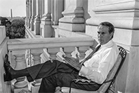 Bob Dole on his balcony