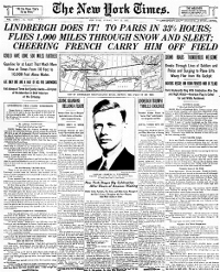 Charles Lindbergh headline