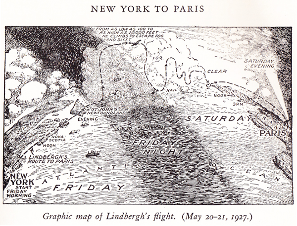 Charles Lindbergh flight path