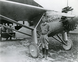 Charles Lindbergh and his plane
