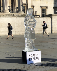 Greta Thunberg iceberg statue