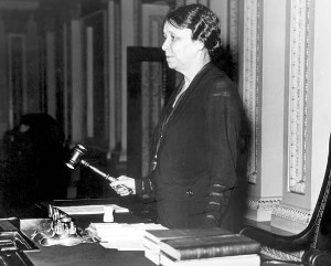 Hattie Caraway and gavel