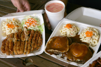 Loco Moco in foam container
