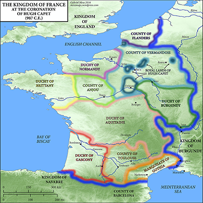 France map Hugh Capet